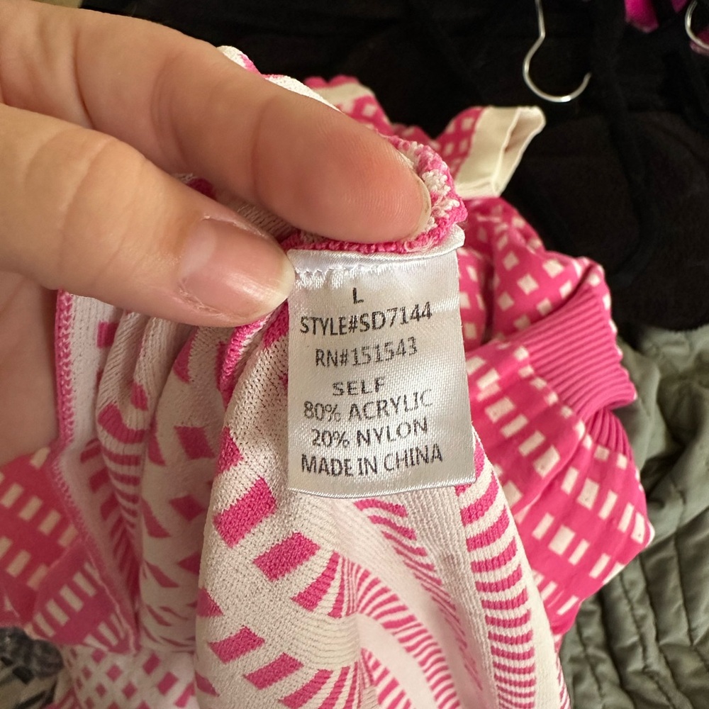Unique Vintage Fuchsia and White Checkered Midi Dress - Picture 5 of 7
